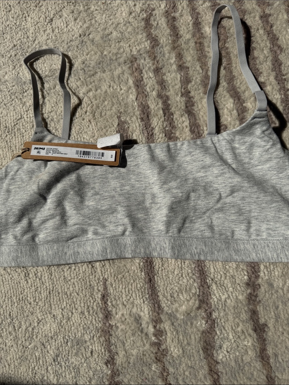 Skims cotton jersey scoop bralette small light Heather grey